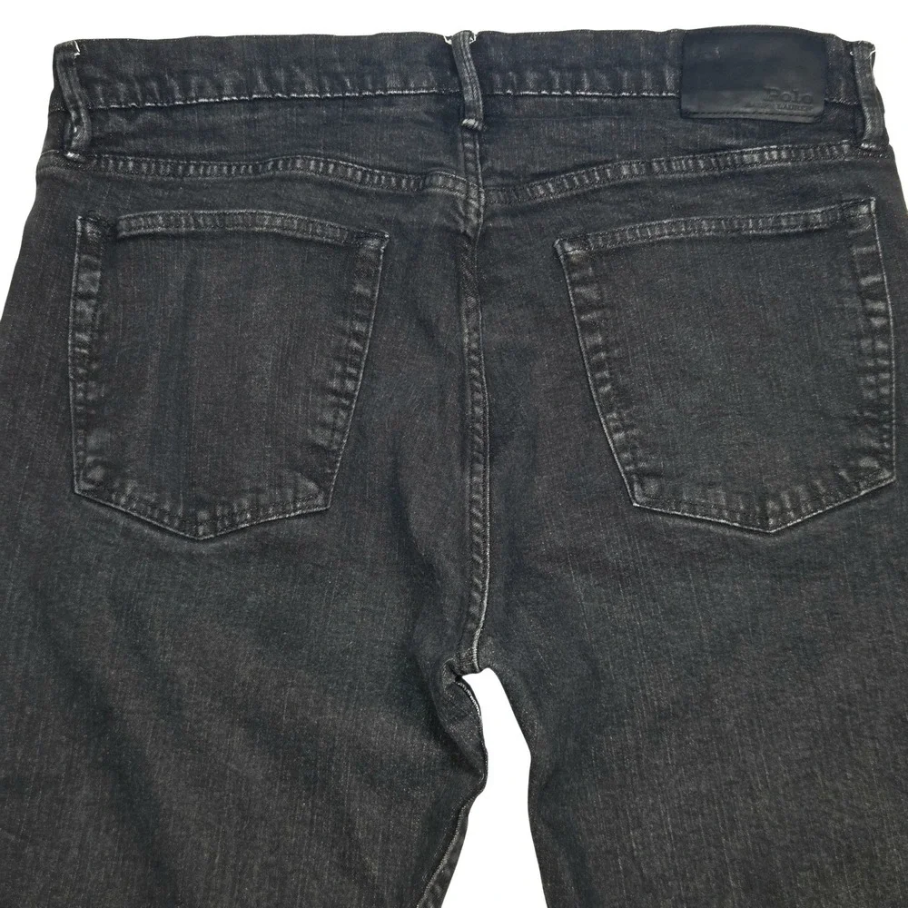 Polo Ralph Lauren Thompson Relaxed Jeans Men 36x32 Fits 36×30 Black Straight Leg